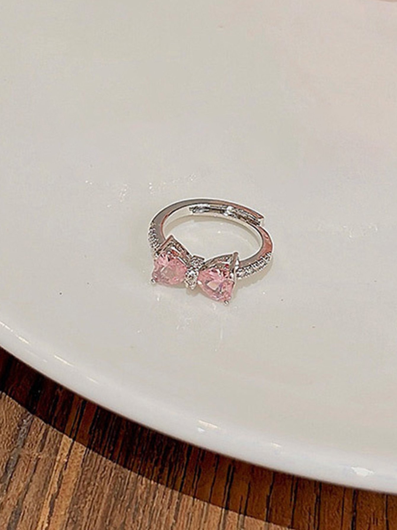 Silver Embellished Butterfly Ring
