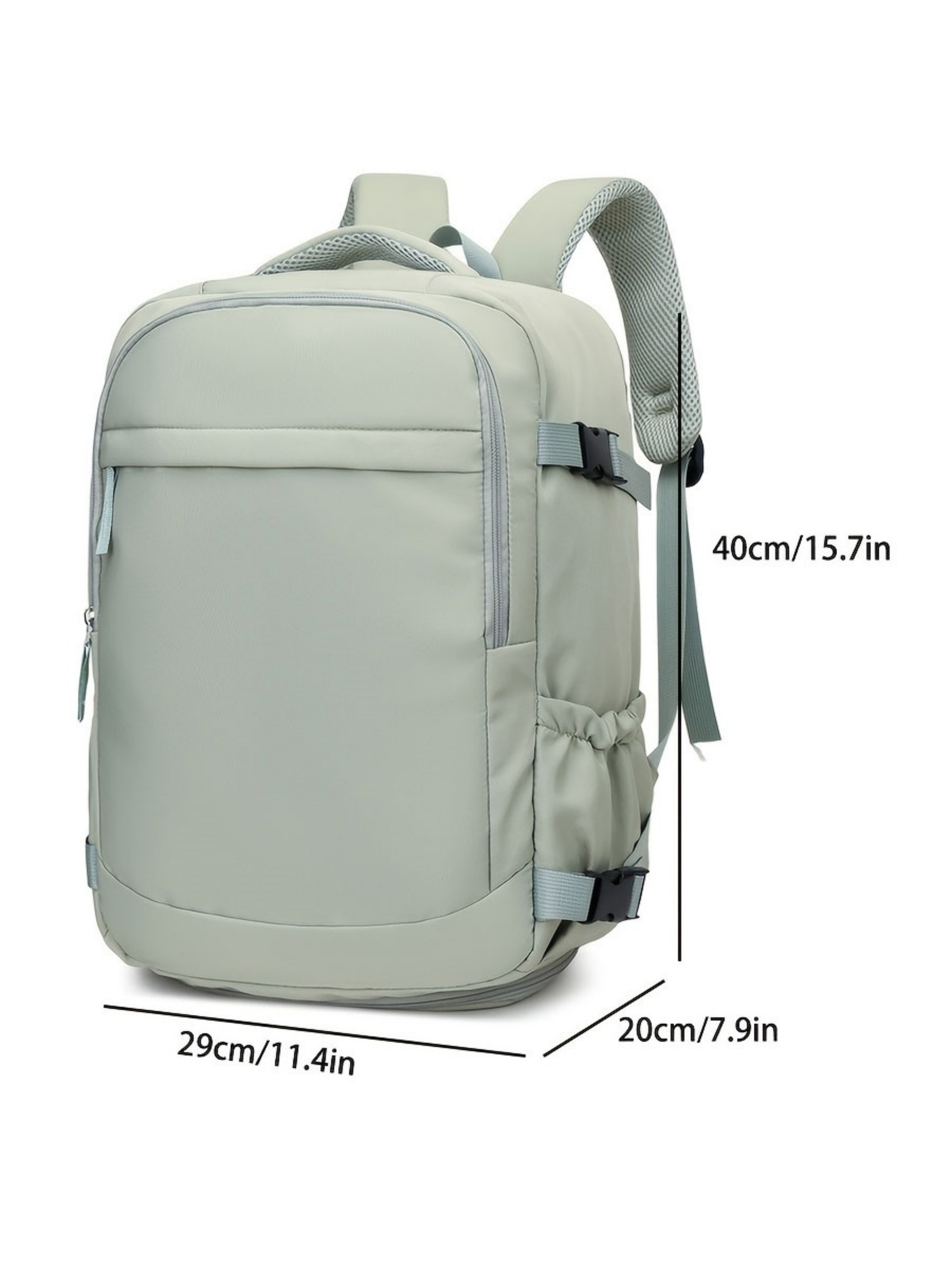 Green Backpack with Shoe Compartment