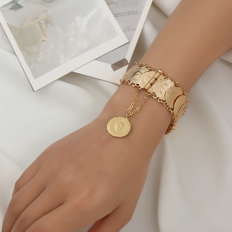 Golden Coin Charm Bracelet