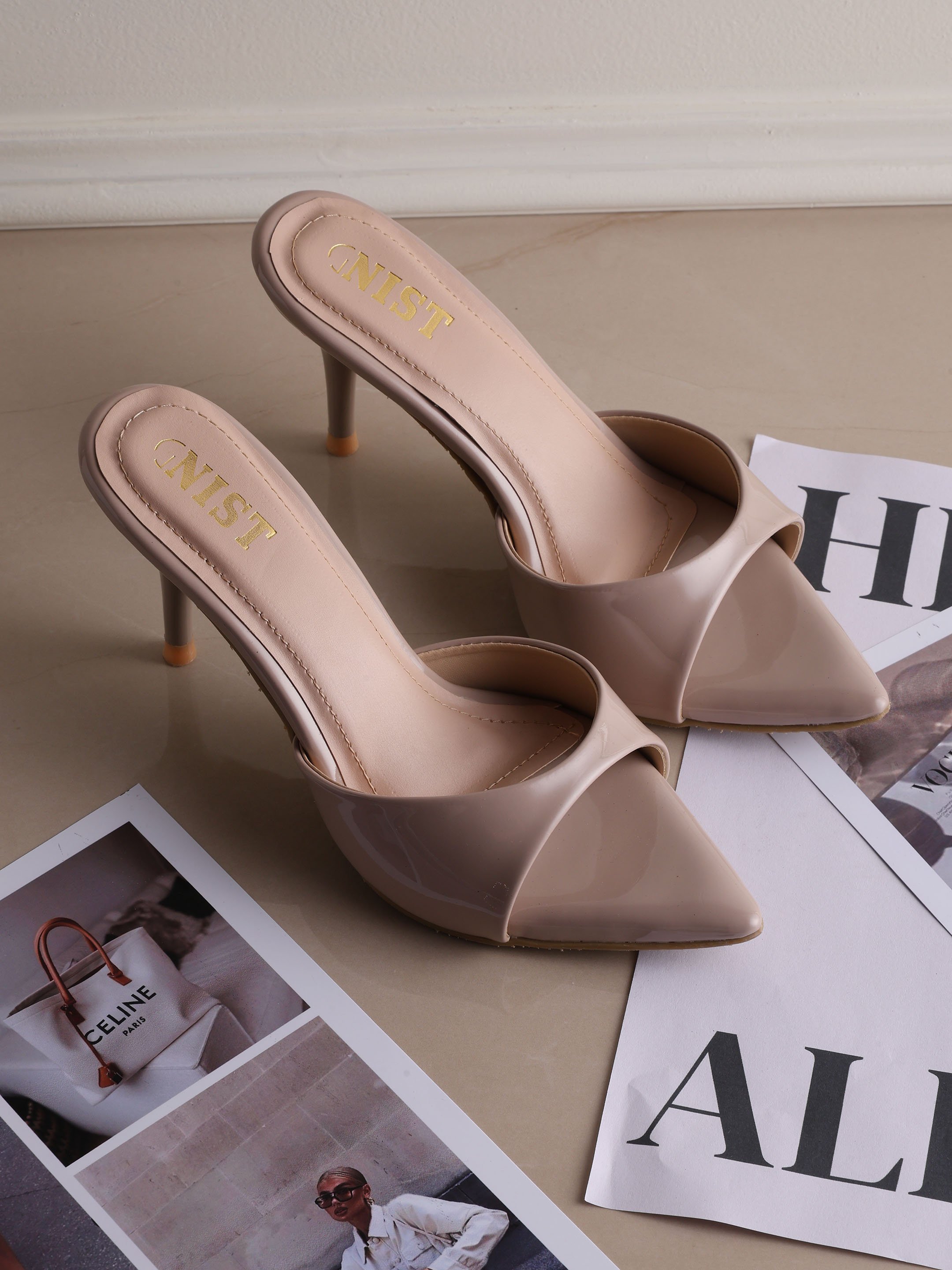 Nude High Heel Sandals Pointed Toe Sandals