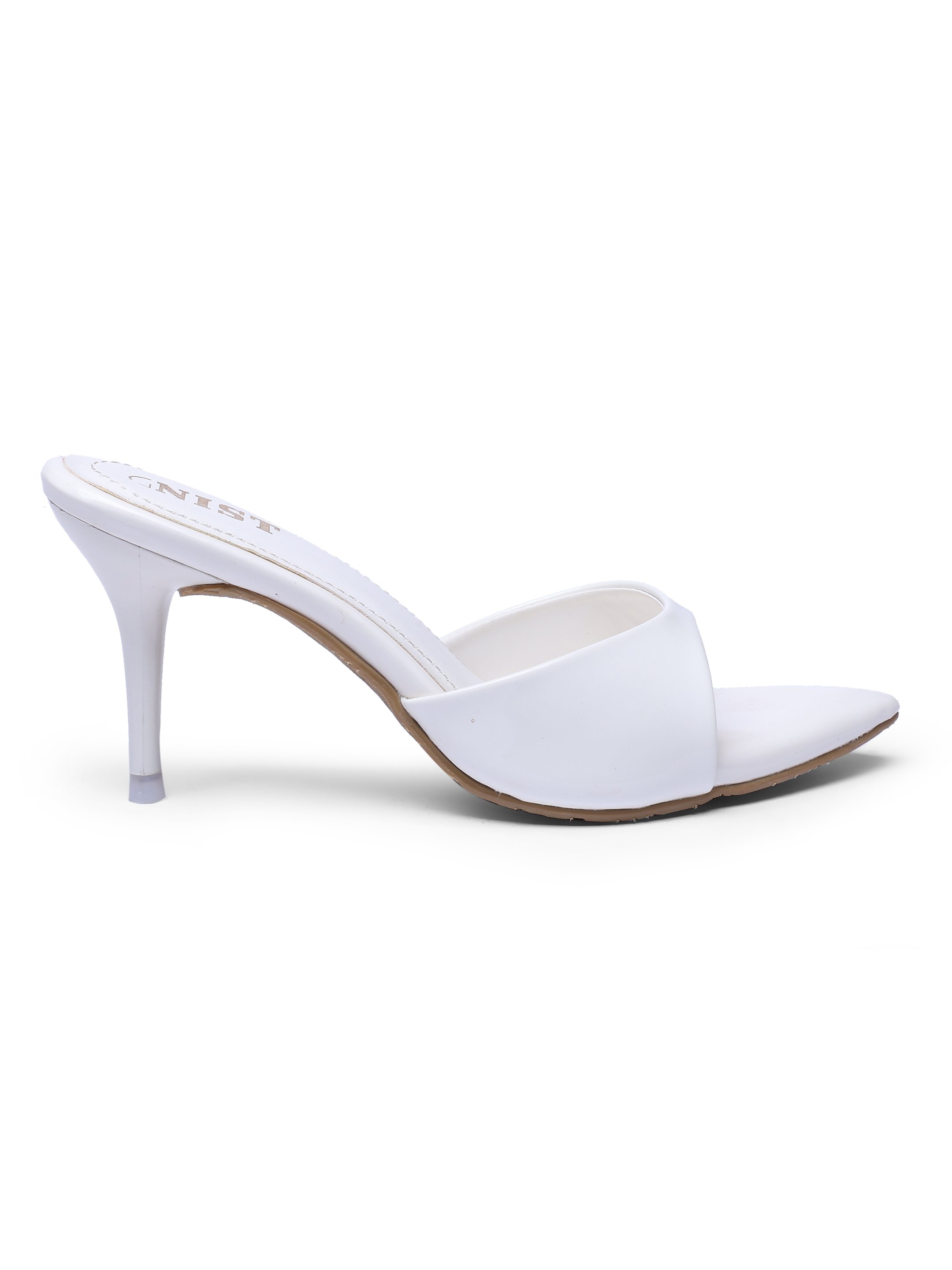 White Pointed-Toe High Heel Sandals