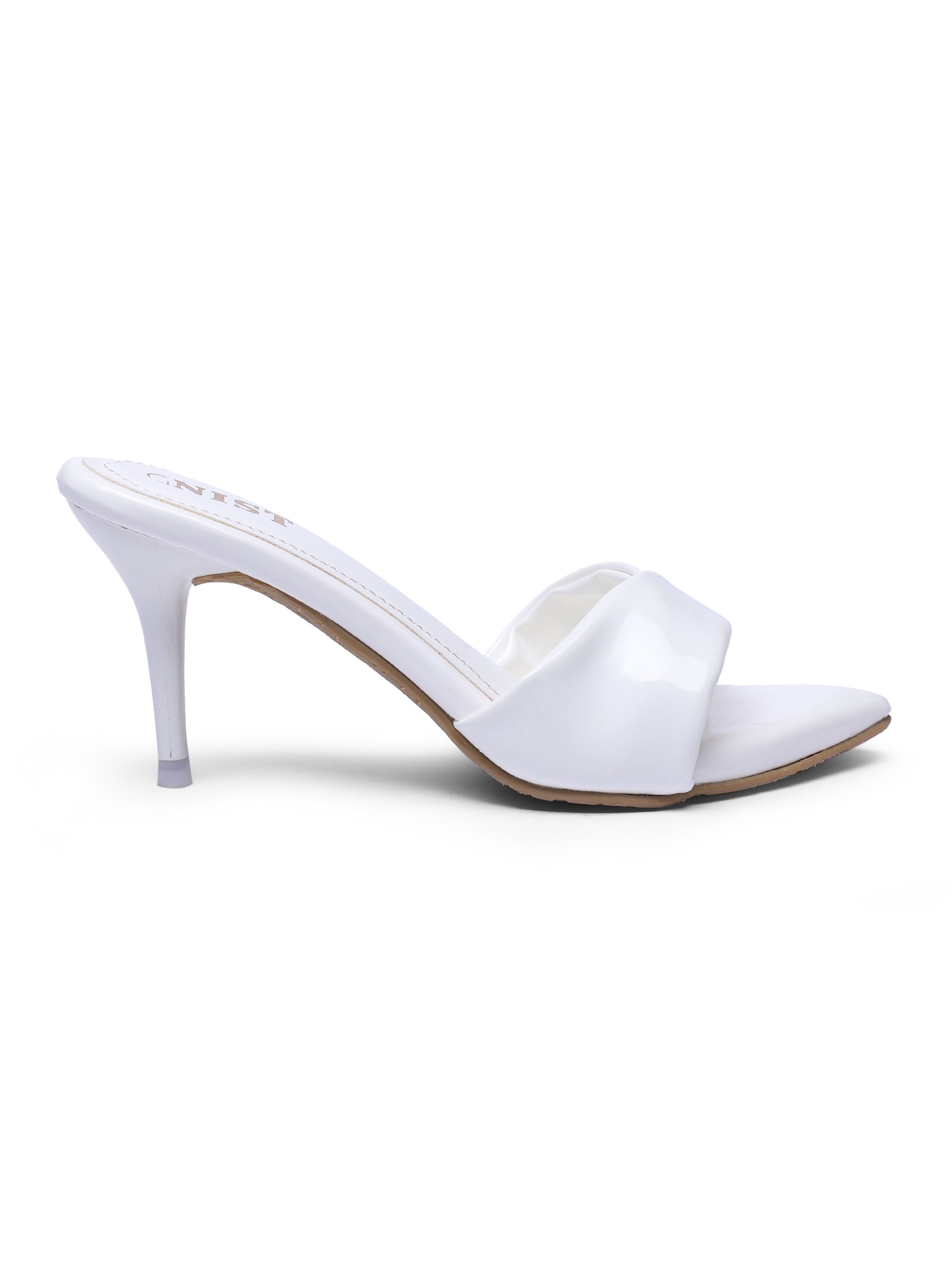 White Twisted Strap High Heel Sandals 