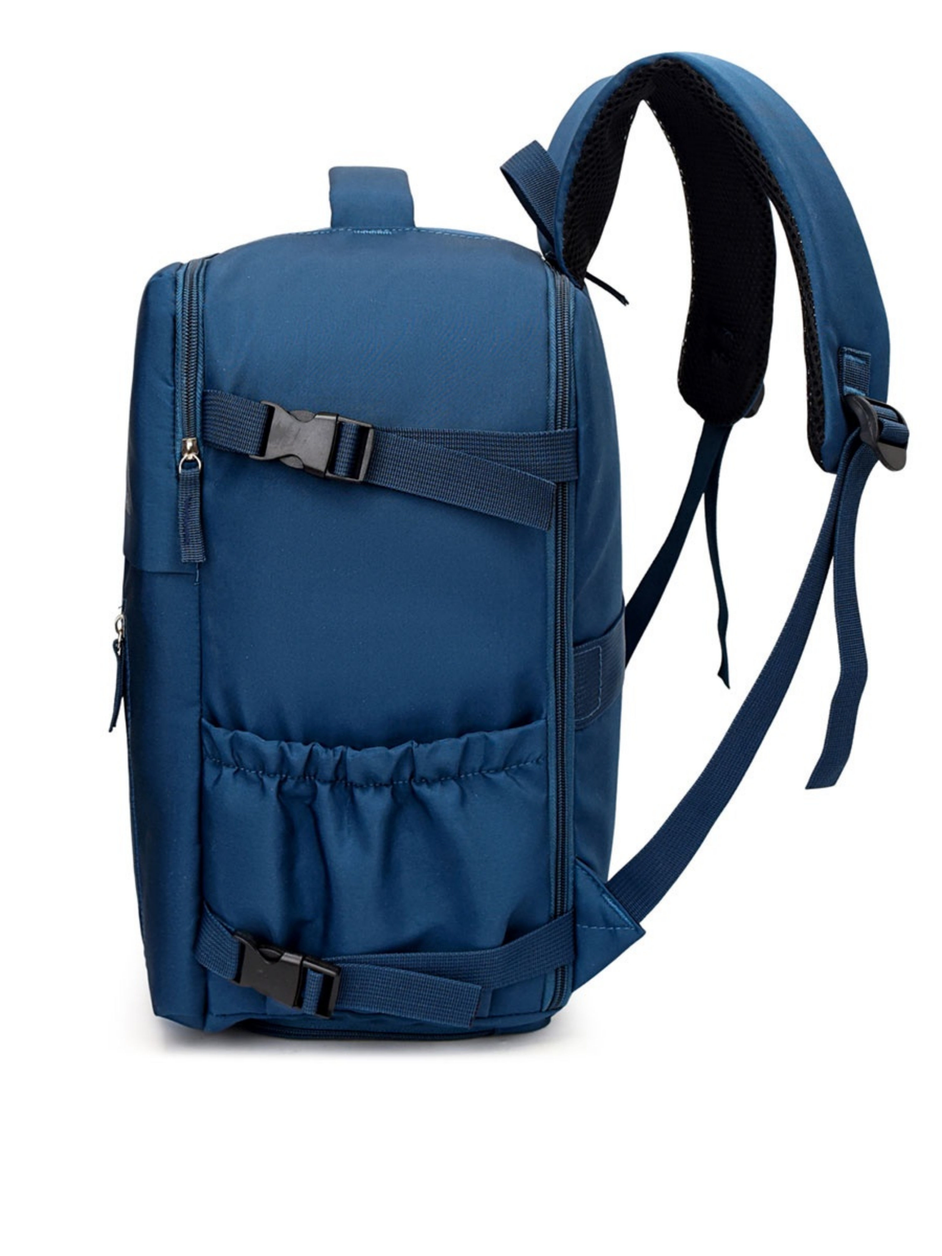 Dark Blue Plain Backpack with Shoe Compartment
