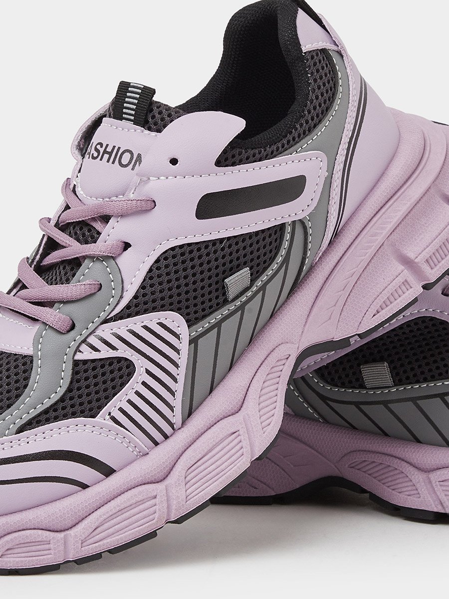 Purple Chunky Sole Sports Sneakers