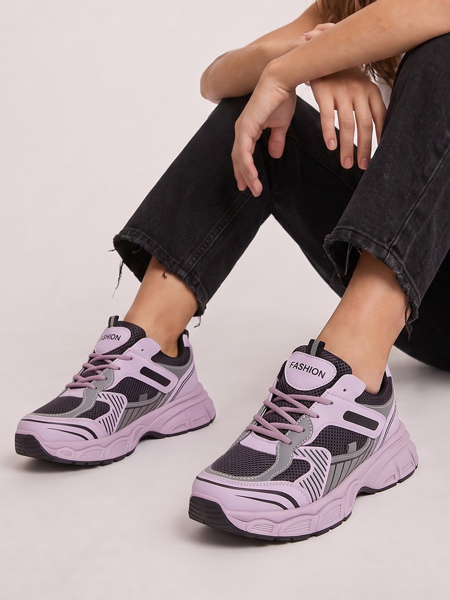 Purple Chunky Sole Sports Sneakers