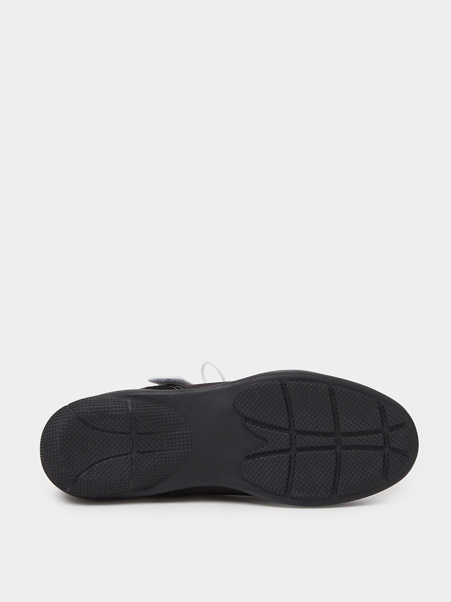 Black Contrast Trim Round Toe Sneakerina