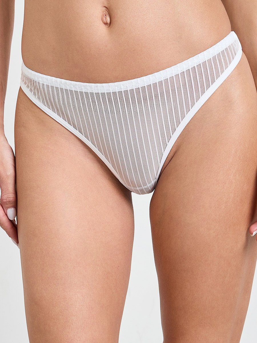 White Non Padded Sheer Bra and Brief Set