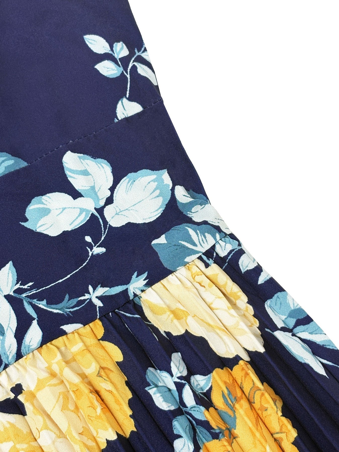 Black Printed Square Neck A-Line Maxi Dress