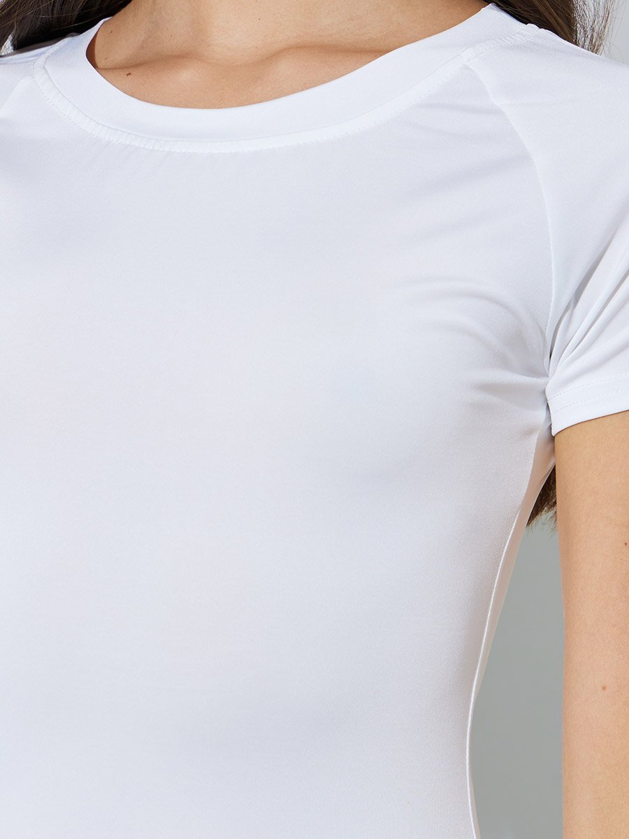 White Raglan Sleeve Fitted T-Shirt