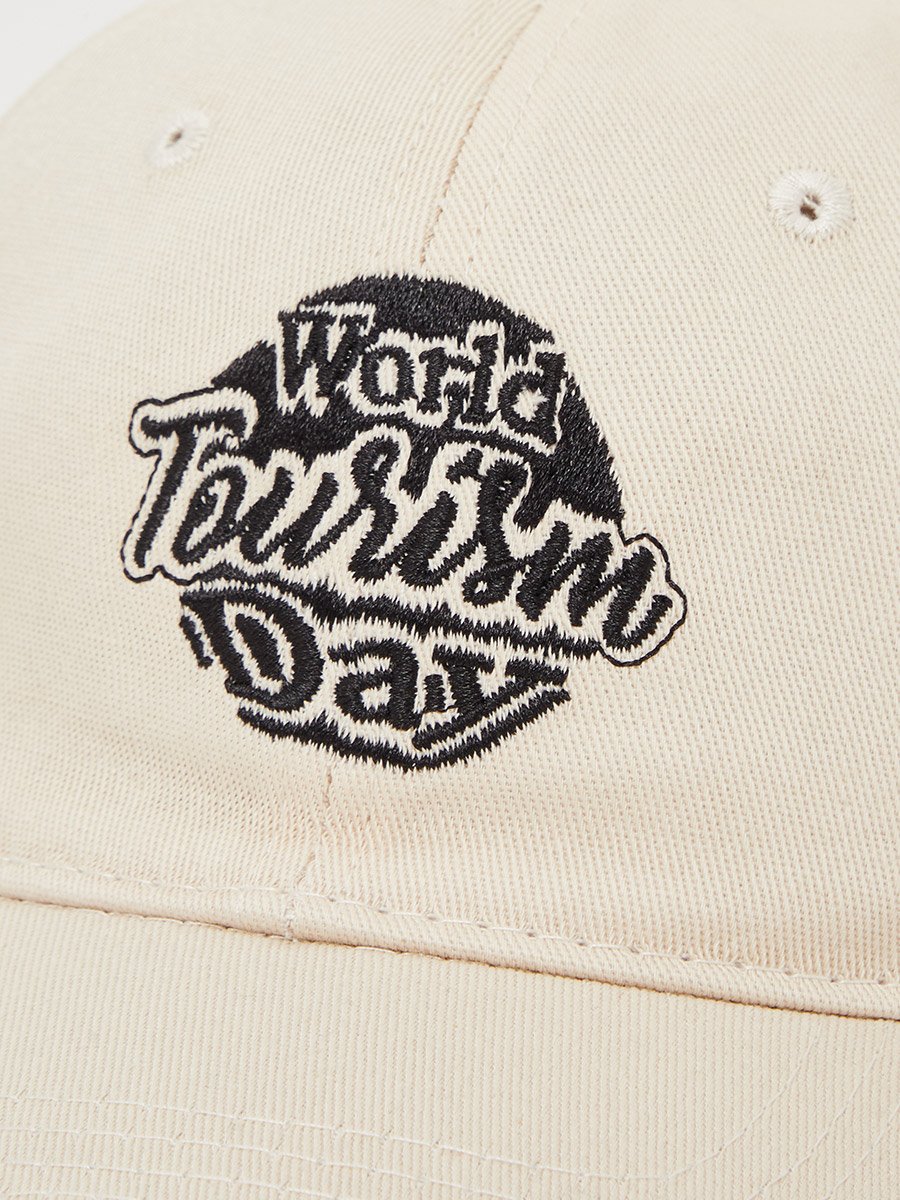 Beige Embroidered Baseball Cap