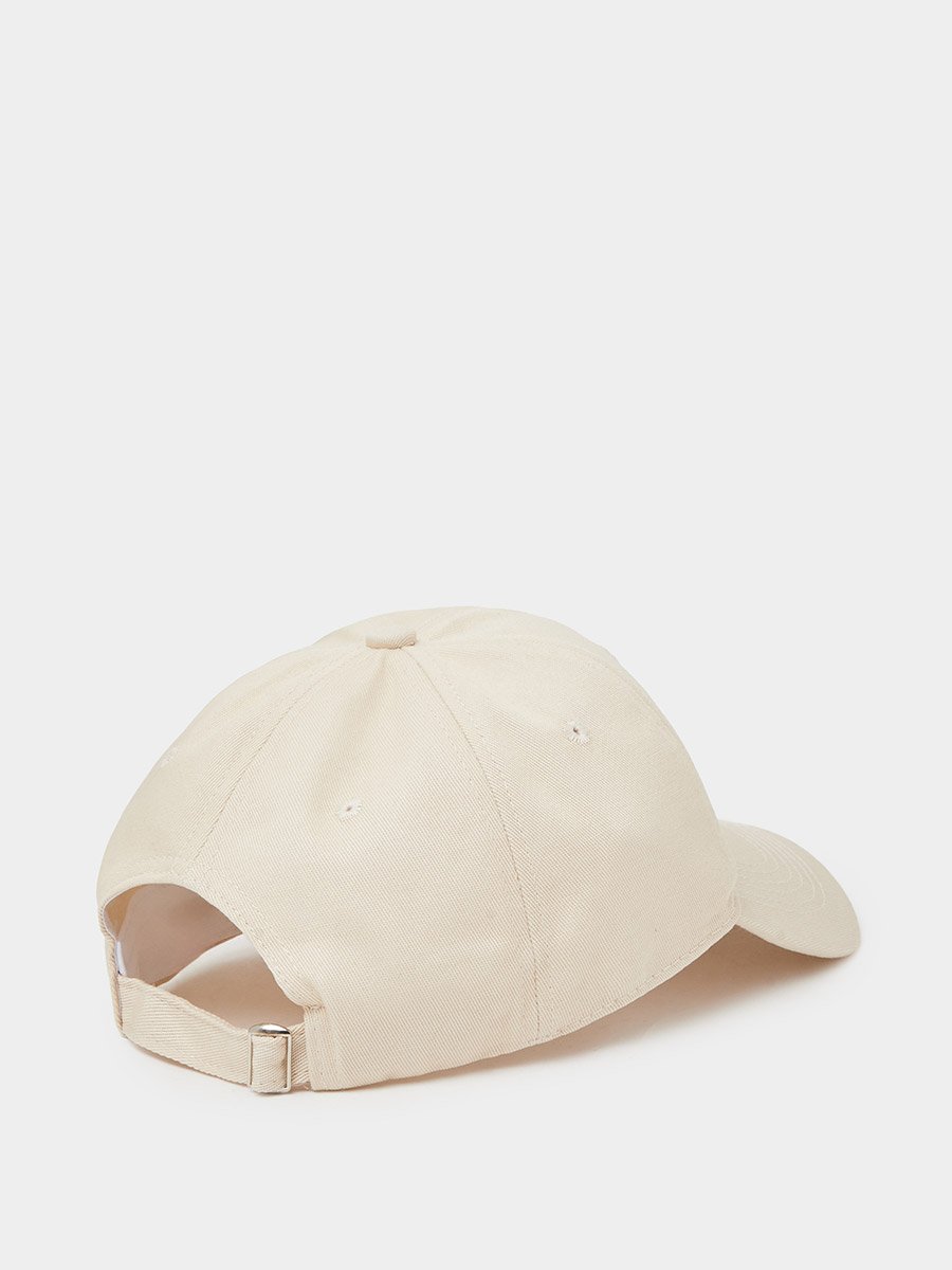Beige Embroidered Baseball Cap