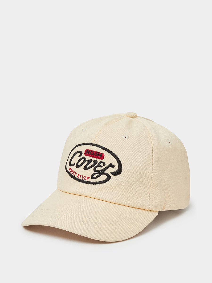 Beige Embroidered Baseball Cap