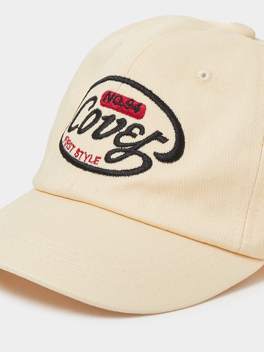 Beige Embroidered Baseball Cap