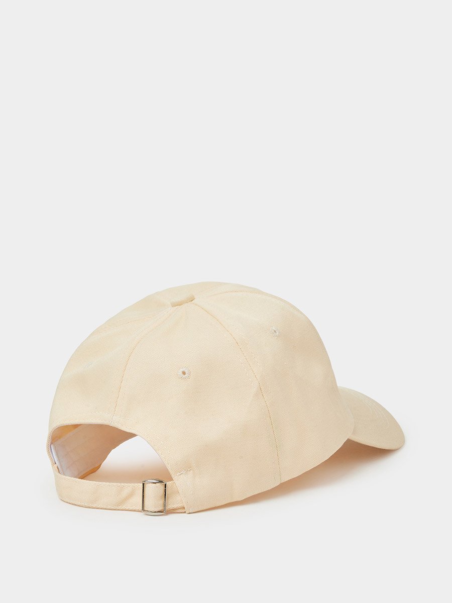 Beige Embroidered Baseball Cap