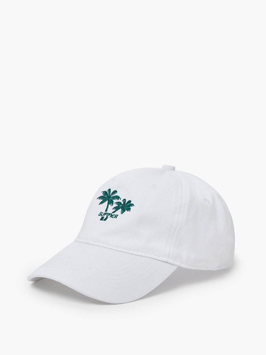 White Palm Tree Embroidery Baseball Cap