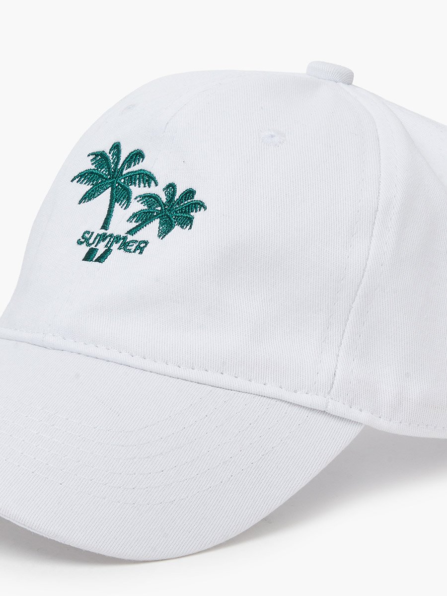 White Palm Tree Embroidery Baseball Cap