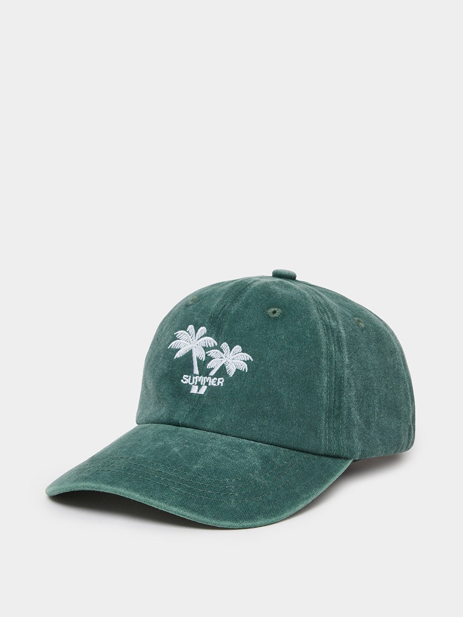 Green Palm Tree Embroidered  Baseball Cap