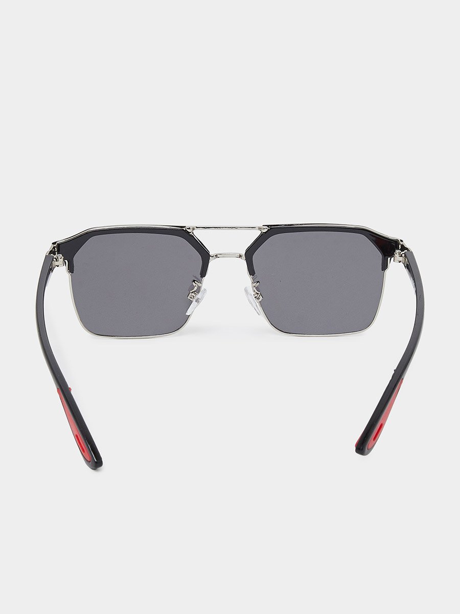 Black Double Bridge Aviator Sunglasses