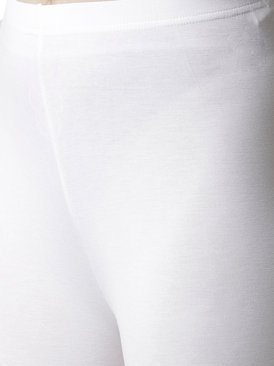 White Knitted Viscose Blend Leggings