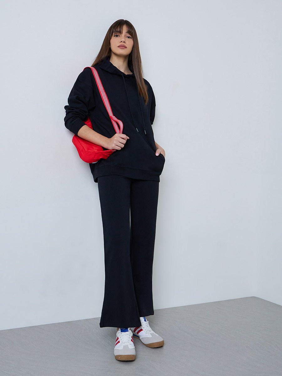 Black Plain Flare Leggings