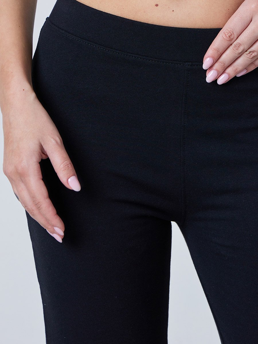 Black Plain Flare Leggings