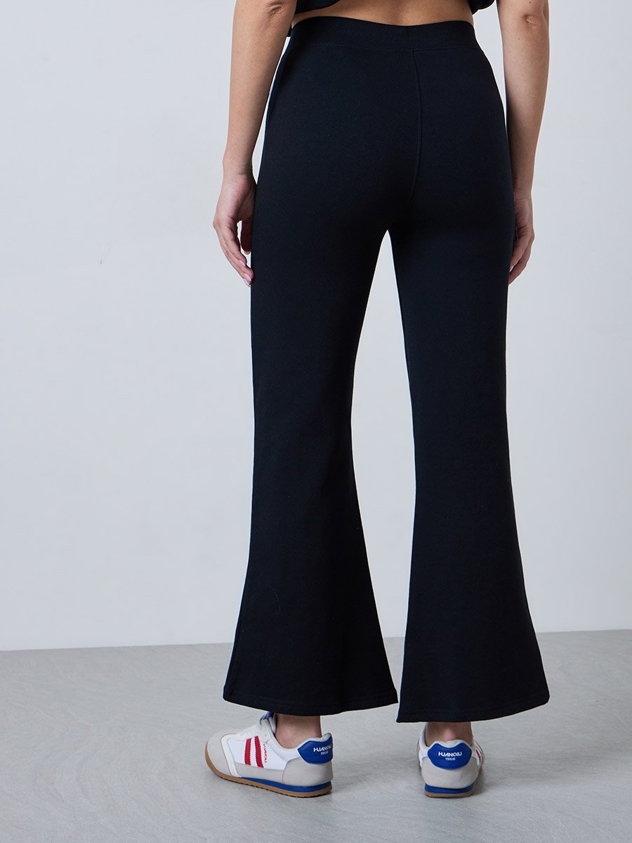 Black Plain Flare Leggings
