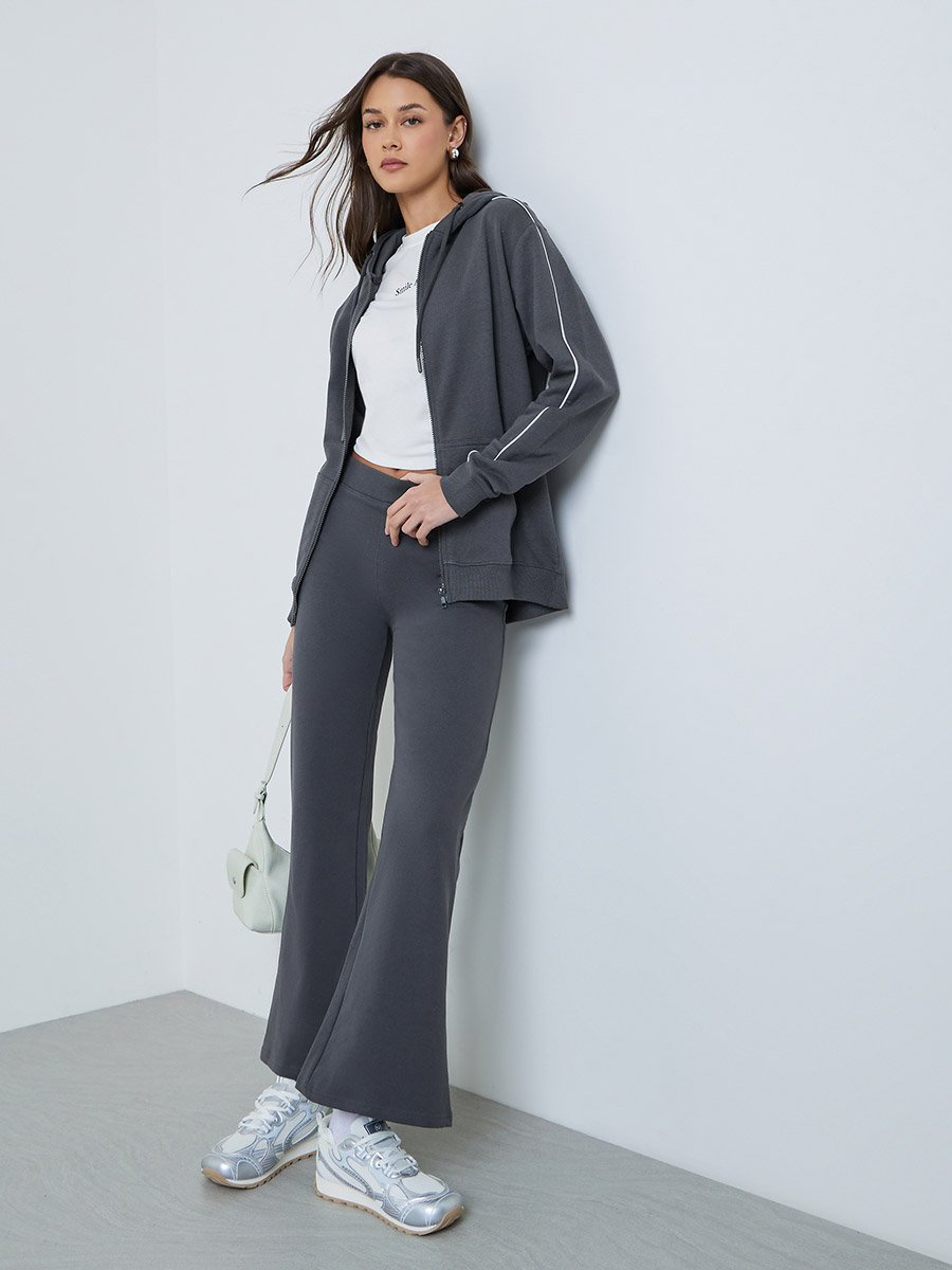 Charcoal Fit and Flare Fleece Leggings