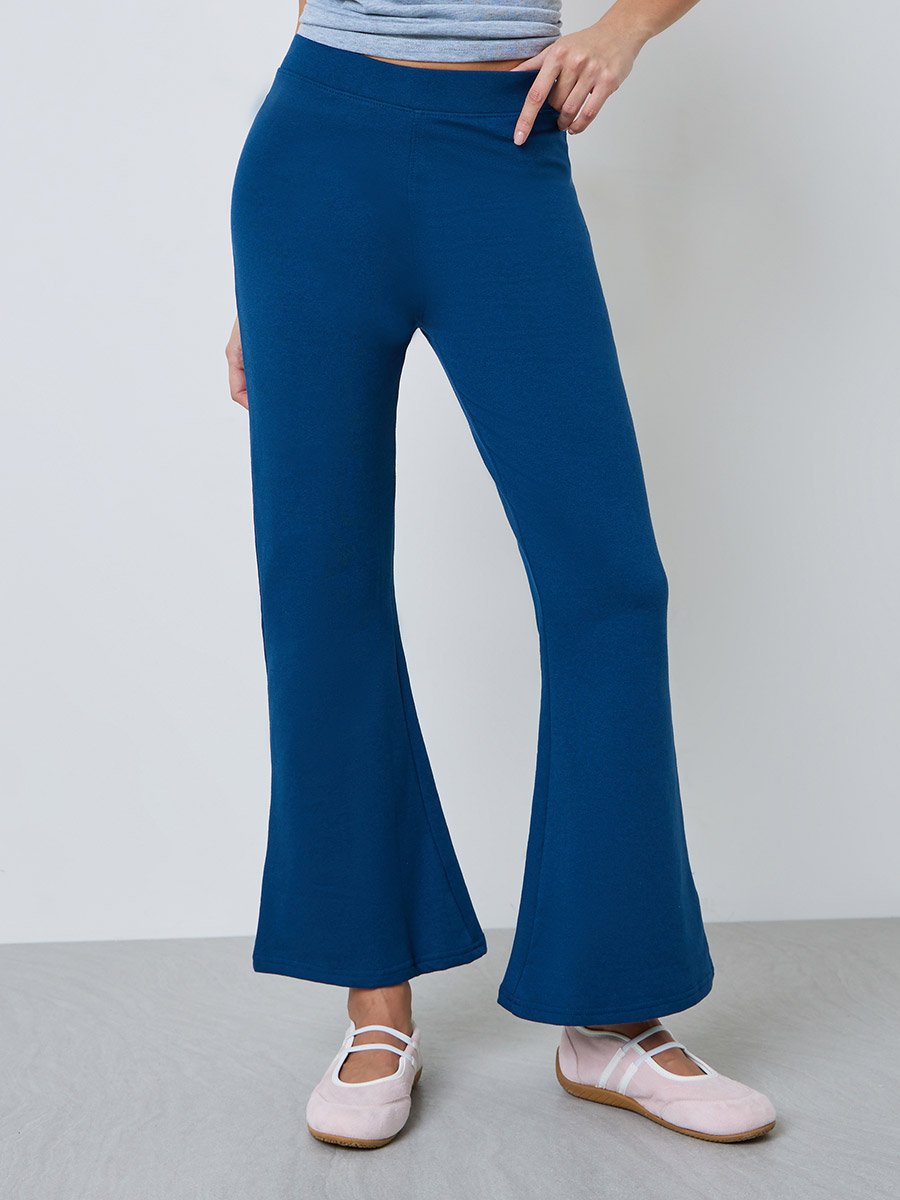 Medium Blue Fit and Flare Fleece Leggings