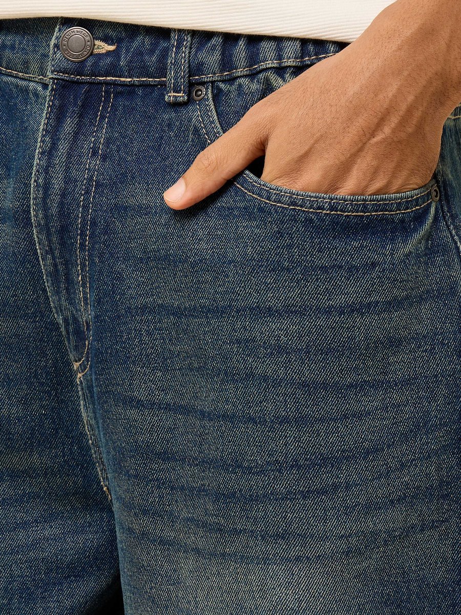 Balloon Fit Elastic Waist Jeans