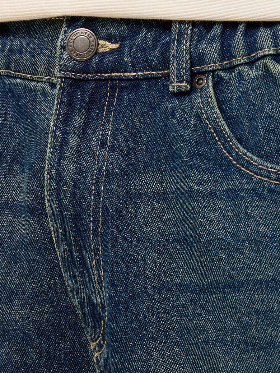 Balloon Fit Elastic Waist Jeans
