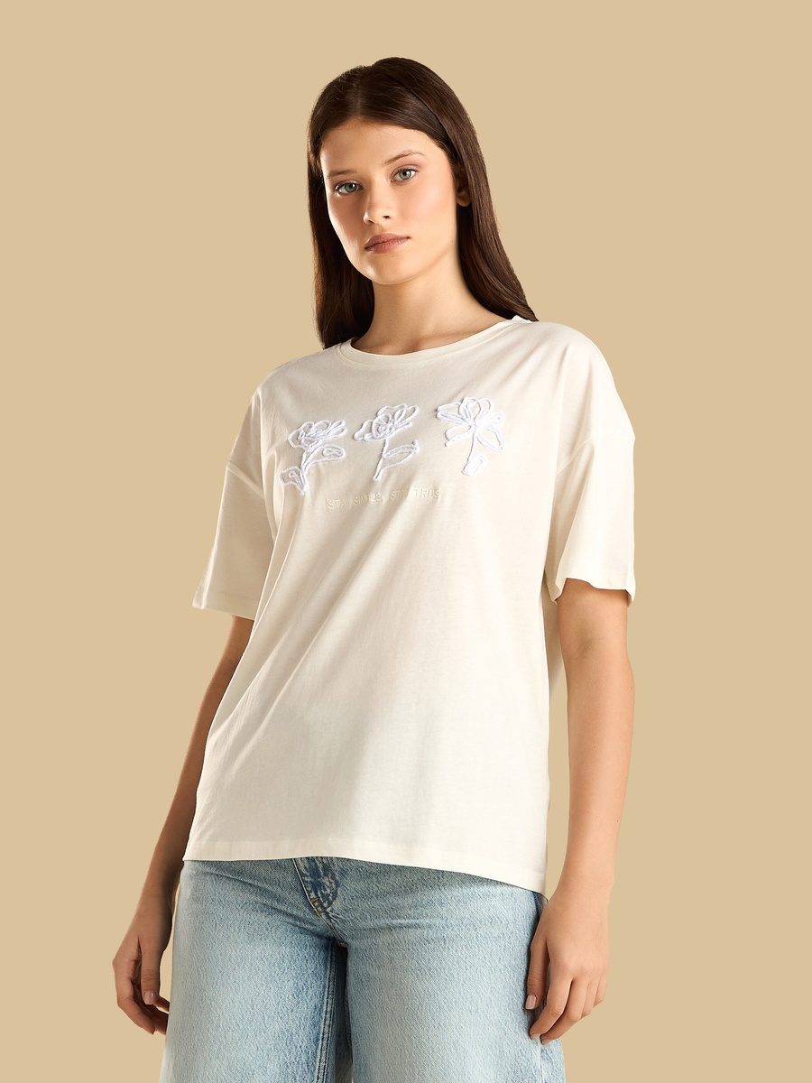 Floral Embroidered T-Shirt