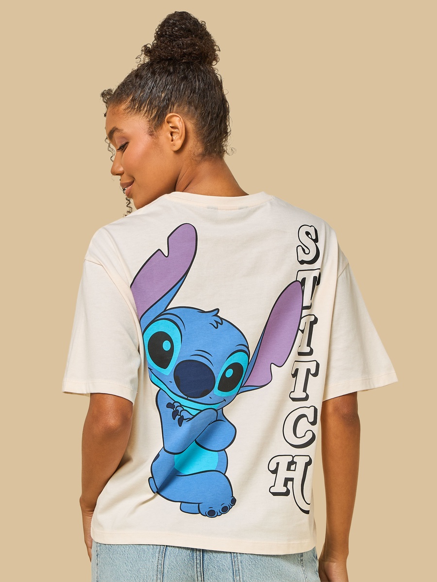 Stitch Print Boxy Fit T-Shirt