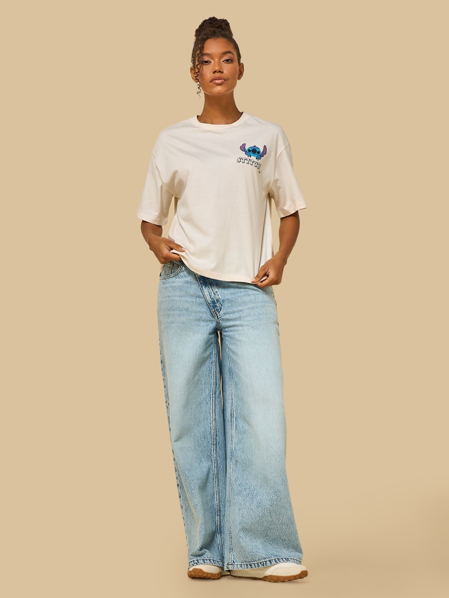 Stitch Print Boxy Fit T-Shirt