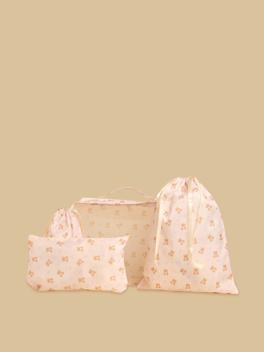 Plain 4-Piece Travel Organiser Set