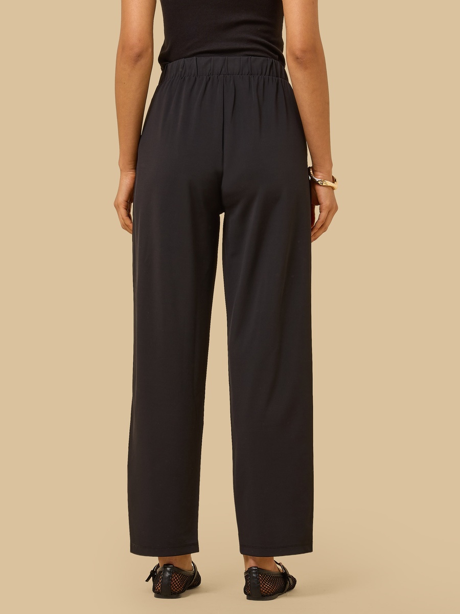 Mid-Rise Pleated Wide Leg Pants