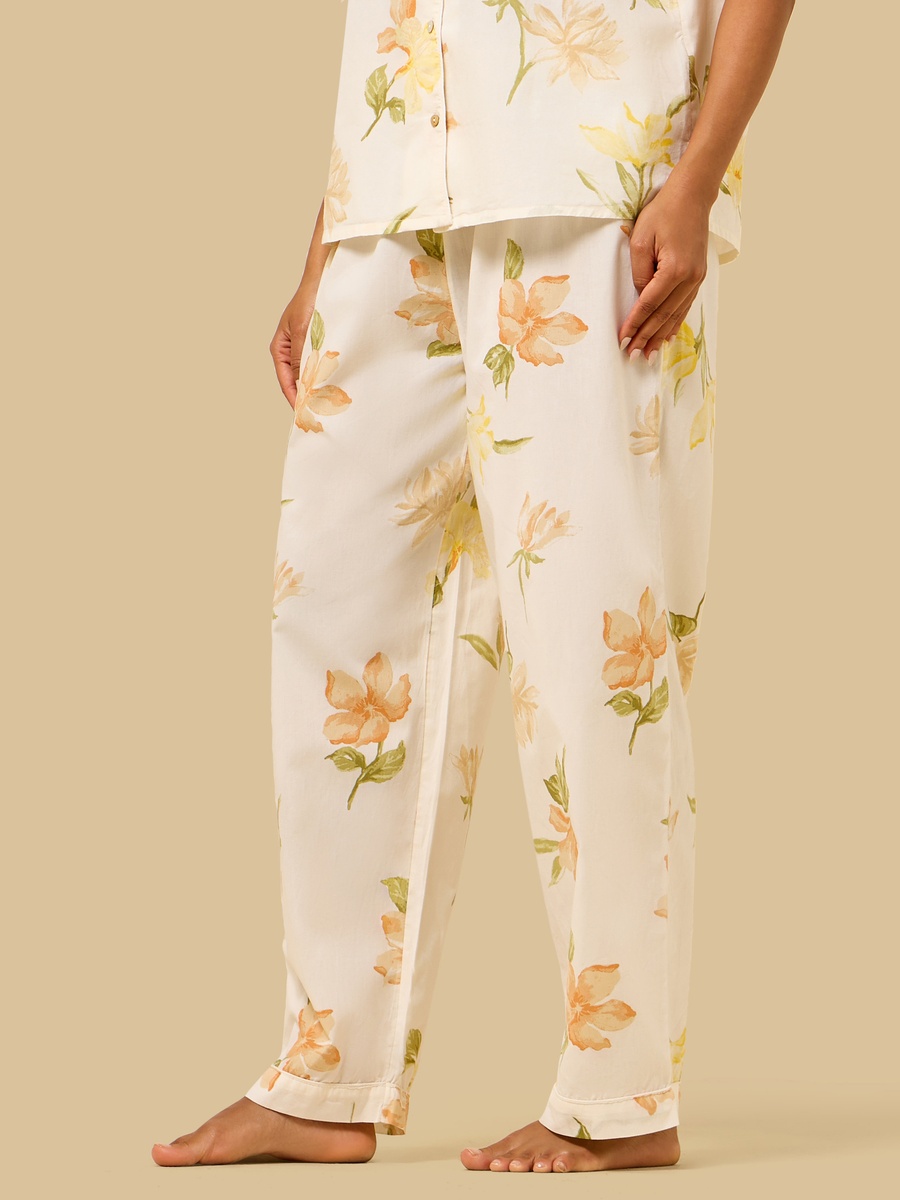 Lurex Floral Print Viscose Pyjama Set