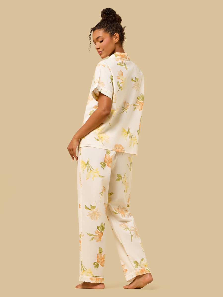 Lurex Floral Print Viscose Pyjama Set