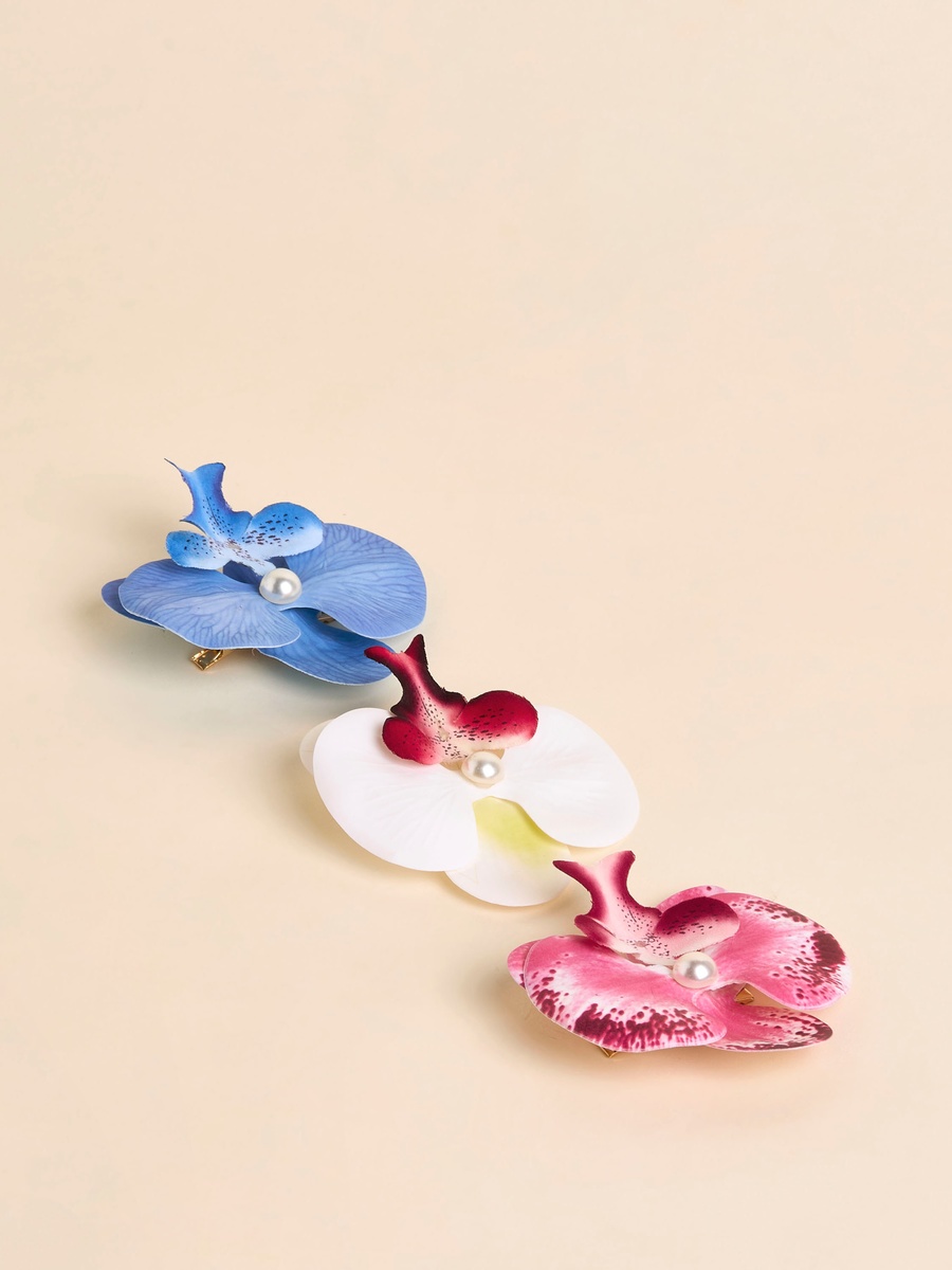 Pack of 3 - Embellished Floral Hair Clip