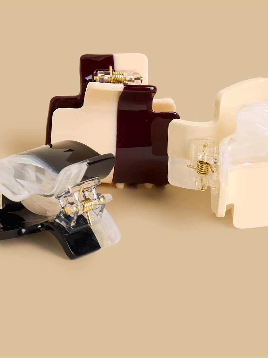 Pack of 3 - Colourblock Hair Clamp