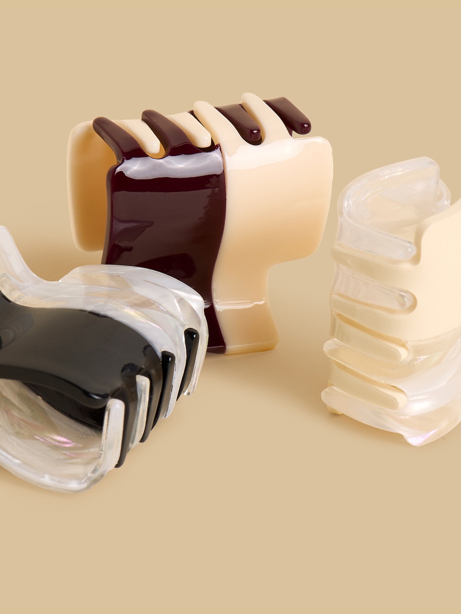 Pack of 3 - Colourblock Hair Clamp