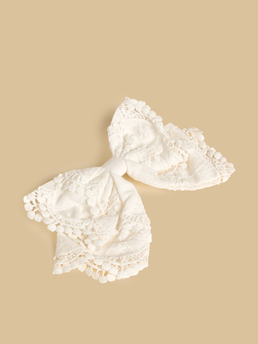 Lace Detail Bow Barrette Hair Clip