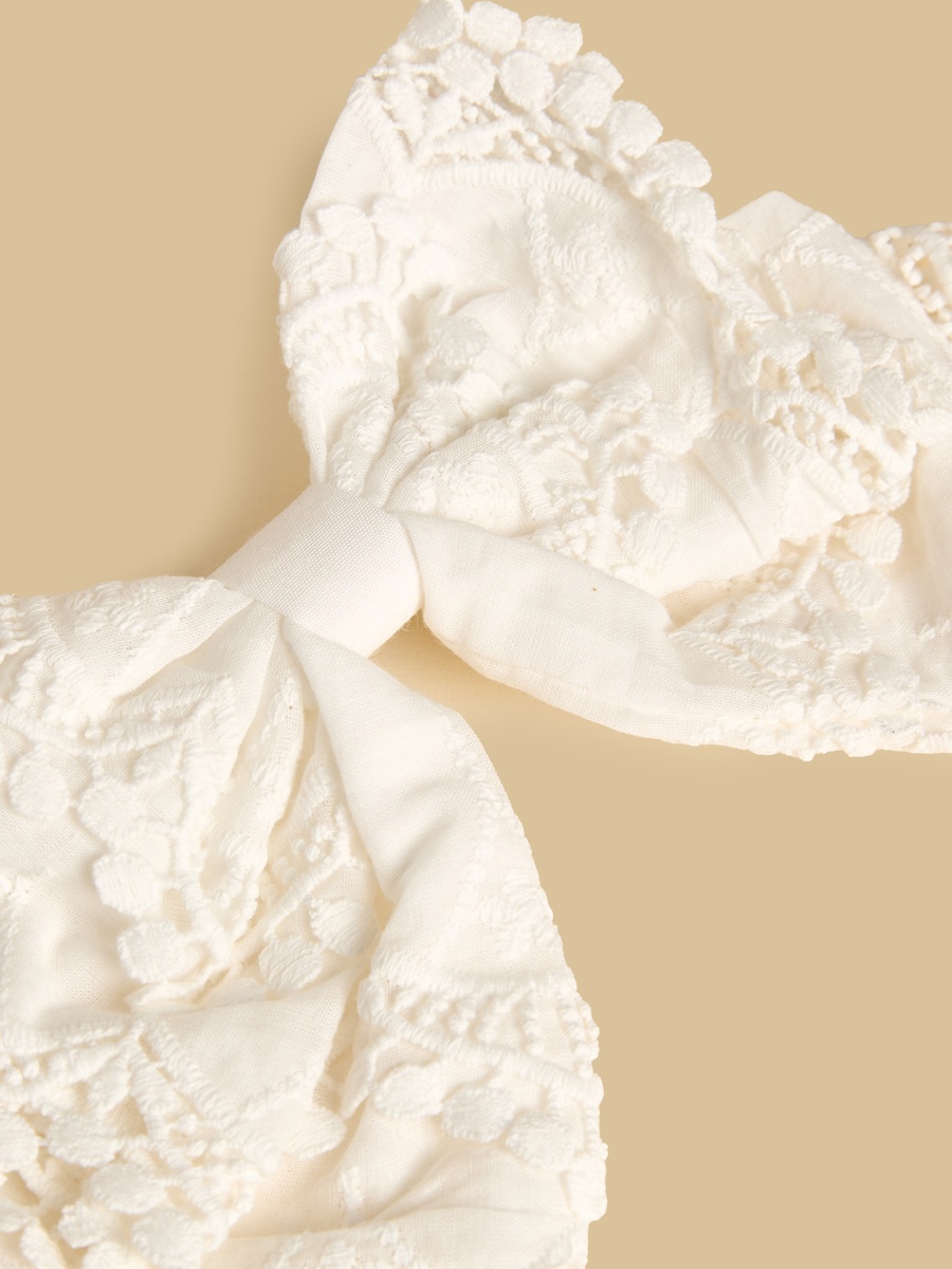 Lace Detail Bow Barrette Hair Clip