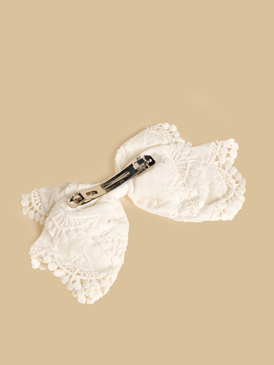 Lace Detail Bow Barrette Hair Clip