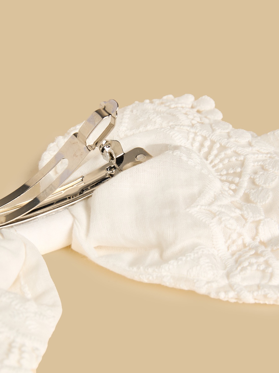 Lace Detail Bow Barrette Hair Clip
