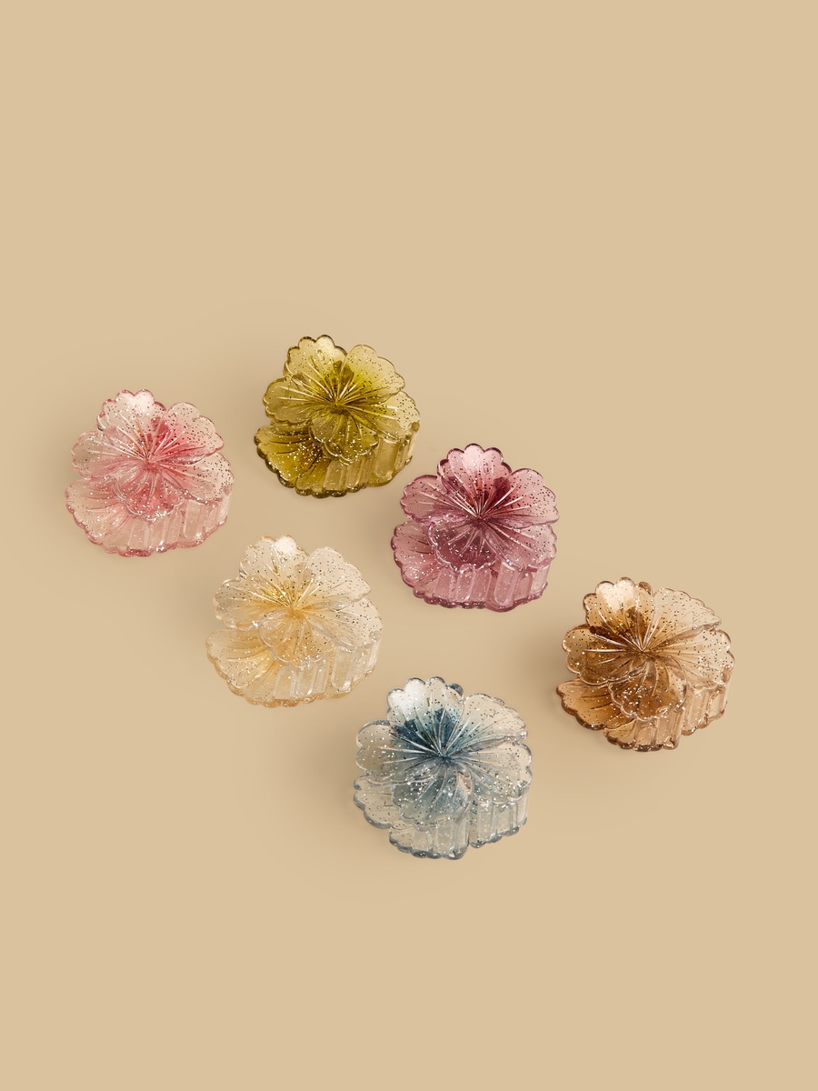 Pack of 6 - Floral Hair Clamp