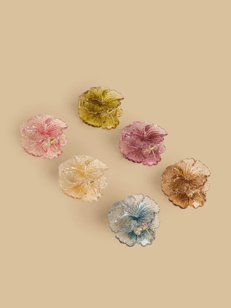Pack of 6 - Floral Hair Clamp