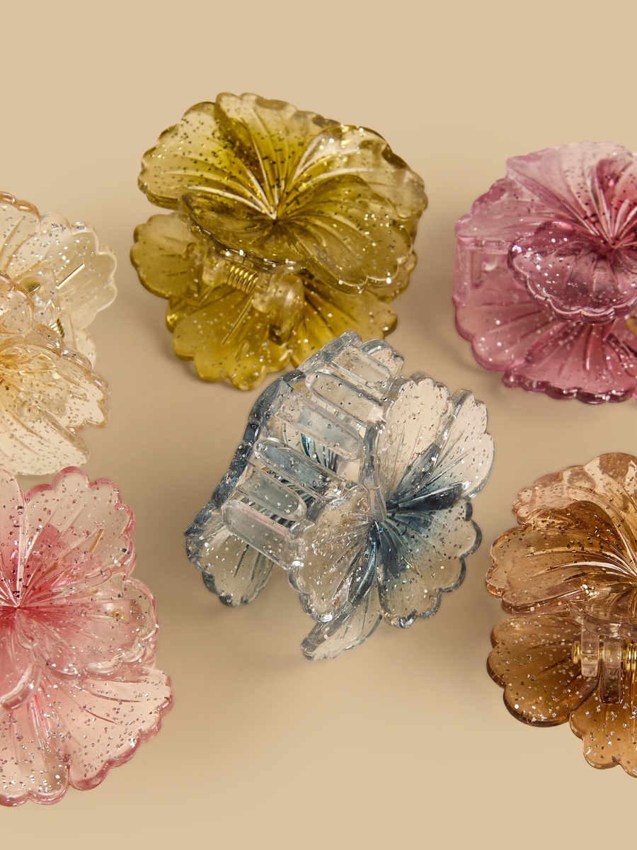 Pack of 6 - Floral Hair Clamp