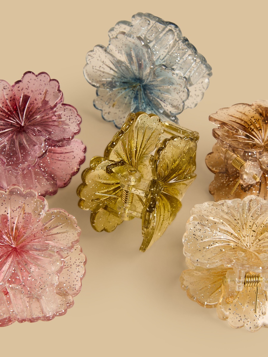 Pack of 6 - Floral Hair Clamp