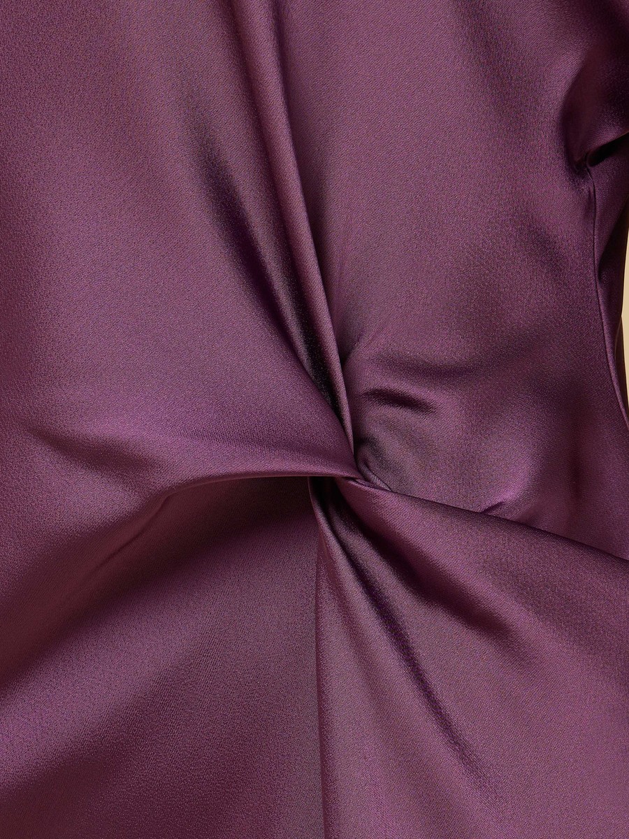 Lace Trim Satin Midi Dress