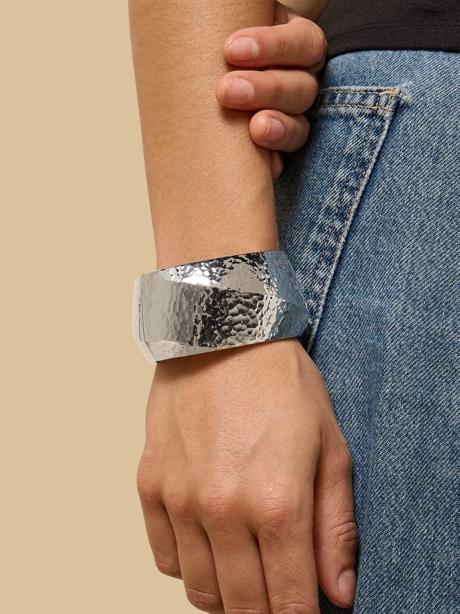 Hammered Textured Cuff Bracelet